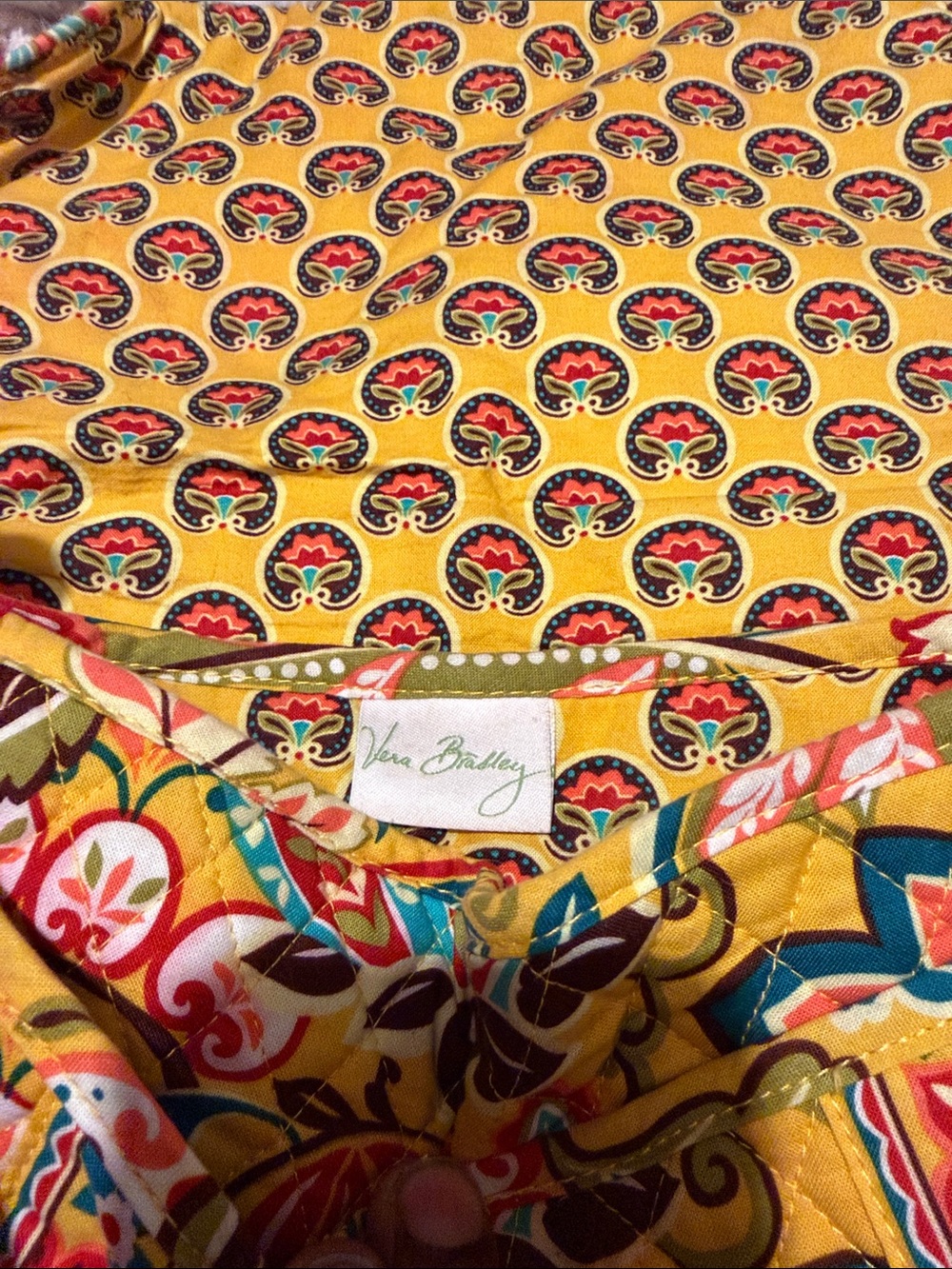 Vera Bradley Yellow Multi Floral Quilted Tote